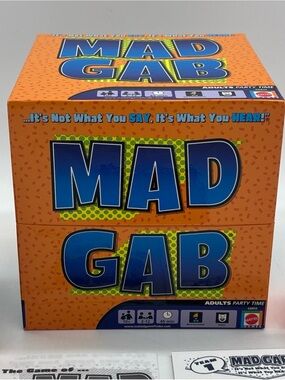 MAD GAB 2005 Mattel Party Card Game for 2-12 Players Adults Ages 10+